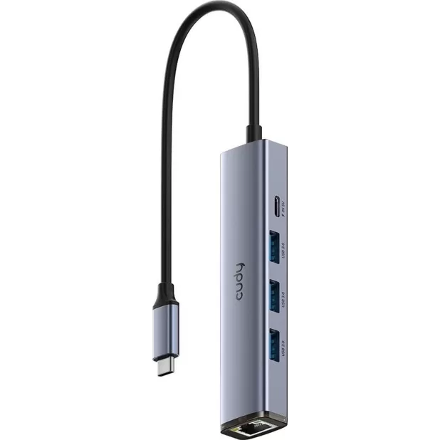 Разветвитель USB CUDY 5-IN-1 USB Hub with GbE UH605 Цвет:Серебристо-серый Разветвитель USB CUDY 5-IN-1 USB Hub with GbE UH605 Цвет:Серебристо-серый