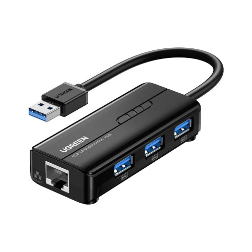 USB Splitter UGREEN USB-A to USB-A3.0 x3 + 1G LAN 20265 Color:black