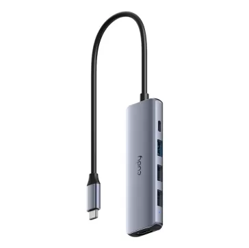 מפצל USB CUDY UH405 5-in-1 USB-C Hub HDMI 4K UH405