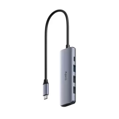 מפצל USB CUDY UH405 5-in-1 USB-C Hub HDMI 4K UH405