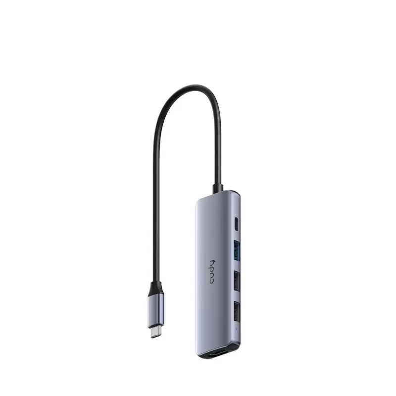 מפצל USB CUDY UH405 5-in-1 USB-C Hub HDMI 4K UH405