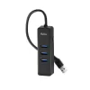 מפצל USB Netac 1GB Net card and aplitter usb 3.0 NT08WF12-30BK צבע שחור