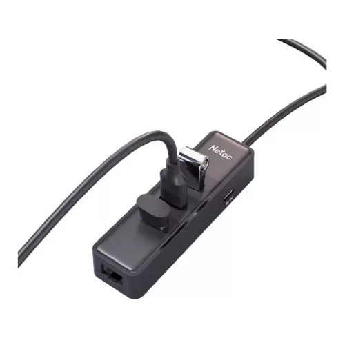 מפצל USB Netac 1GB Net card and aplitter usb 3.0 NT08WF12-30BK צבע שחור