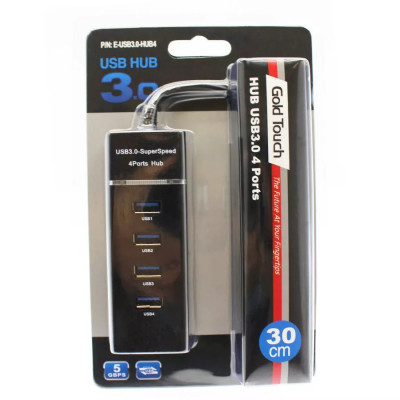 מפצל USB Gold Touch Passive HUB USB3.0 4Ports E-USB3.0-HUB4 מפצל USB Gold Touch Passive HUB USB3.0 4Ports E-USB3.0-HUB4