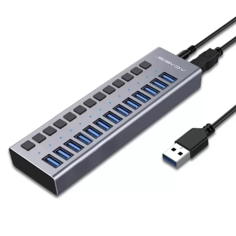 USB Splitter ACASIS USB-A to 13-Ports USB-A 3.0 5Gbps 60W (HS-713MG) HUB AC-HS713
