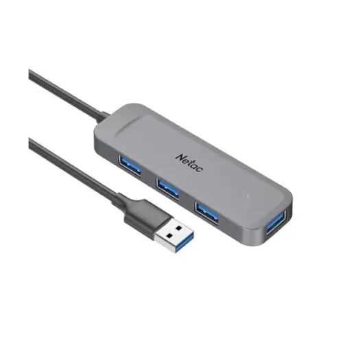Разветвитель USB Netac A 4 PORT- USB 3.0 Type NT08WF11-30GR Цвет:серебряный