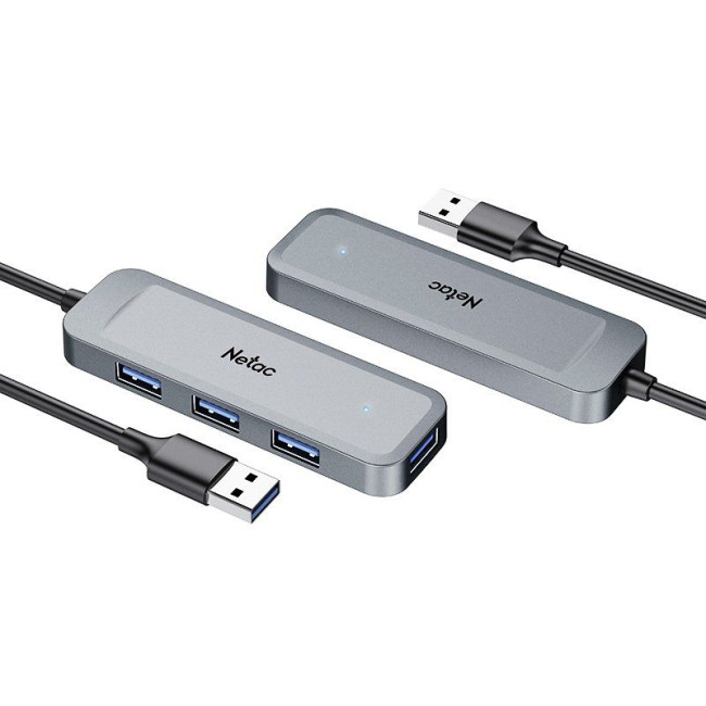 USB Splitter NETAC A 4 PORT- USB 3.0 Type NT08WF11-30GR Color:silver