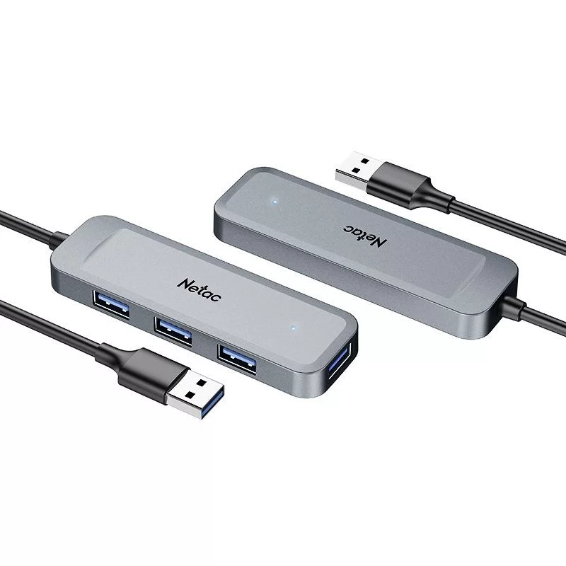 Разветвитель USB Netac A 4 PORT- USB 3.0 Type NT08WF11-30GR Цвет:серебряный