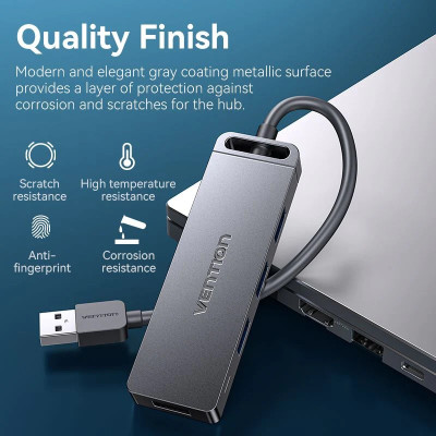 USB Splitter Vention USB-A 3.0 to USB-Ax4 with 1m MicroUSB Optional Power Hub USB Splitter Vention USB-A 3.0 to USB-Ax4 with 1m MicroUSB Optional Power Hub