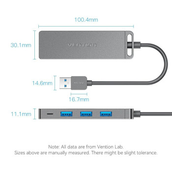 Разветвитель USB Vention USB-A 3.0 to USB-Ax4 with 1m MicroUSB Optional Power