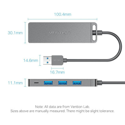USB Splitter Vention USB-A 3.0 to USB-Ax4 with 1m MicroUSB Optional Power Hub USB Splitter Vention USB-A 3.0 to USB-Ax4 with 1m MicroUSB Optional Power Hub