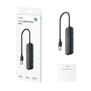 Разветвитель USB CUDY USB UH40A USB3.0 4-PORTS HUB CD-UH40A Цвет:черный
