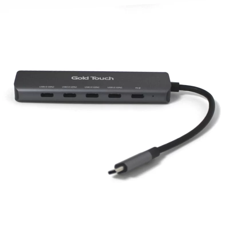 מפצל USB Gold Touch 5-in-1 Hub PD E-USB-C5 צבע זהב