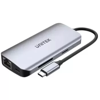 USB Splitter Unitek 8-in-1 USB-C Hub HDMI x2 | USB x2 | LAN | SD/MicroSD | PD 100W D1122A01