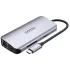 מפצל USB Unitek 8-in-1 USB-C Hub HDMI x2 | USB x2 | LAN | SD/MicroSD | PD 100W D1122A01