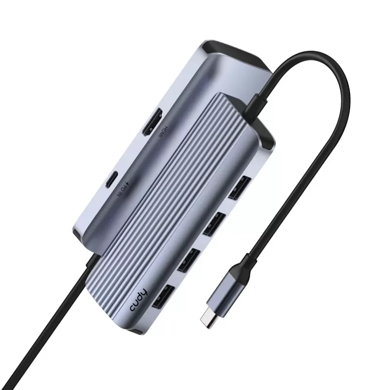 מפצל USB CUDY UH500 6-in-1 USB-C Hub 4K HDMI UH500