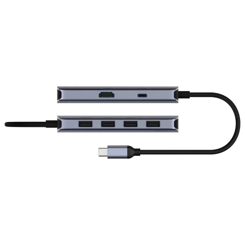 מפצל USB CUDY UH500 6-in-1 USB-C Hub 4K HDMI UH500