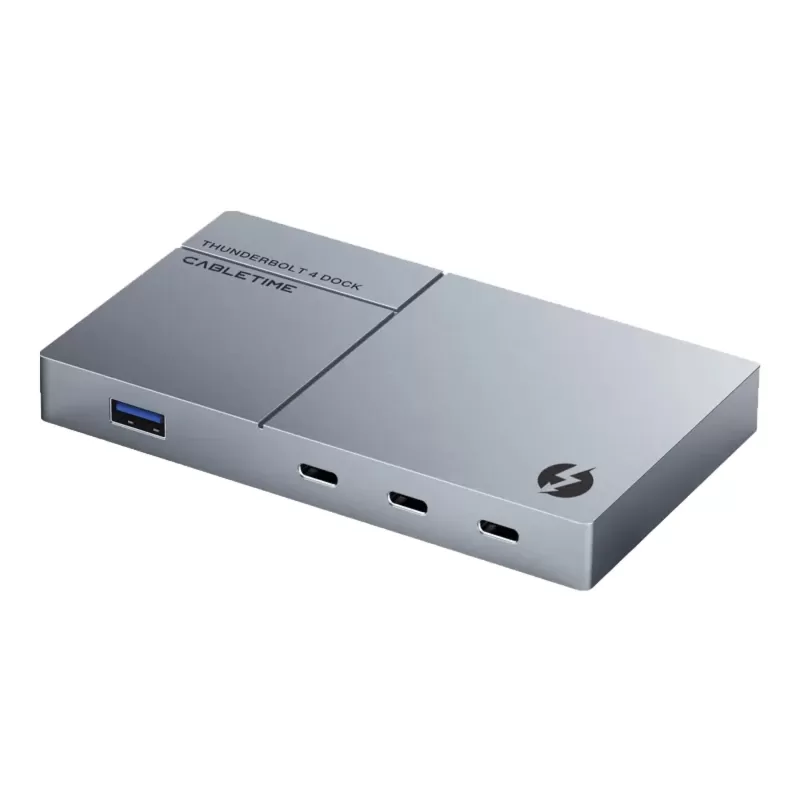 מפצל USB CABLETIME 5 In 1 USB C Thunderbolt 4 Mini Docking Station 40Gbps 8K For Laptop Mac CB15G