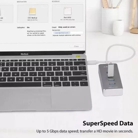 Разветвитель USB Avantree 4 Port USB Type C To USB3.0 Hub AV-FDKB-HUB001-GRY