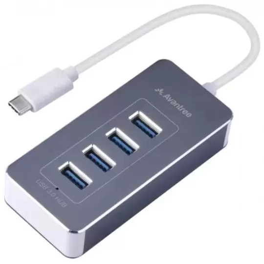 Разветвитель USB Avantree 4 Port USB Type C To USB3.0 Hub AV-FDKB-HUB001-GRY