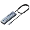 Разветвитель USB CABLETIME USB-A to 7-Ports USB-A 3.0 (USB-C Power) HUB CB47G