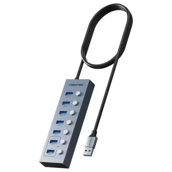 Разветвитель USB CABLETIME USB-A to 7-Ports USB-A 3.0 (USB-C Power) HUB CB47G Разветвитель USB CABLETIME USB-A to 7-Ports USB-A 3.0 (USB-C Power) HUB CB47G