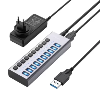 USB Splitter ACASIS USB-A to 10-Ports USB-A 3.1 10Gbps 48W HUB AC-HS710 USB Splitter ACASIS USB-A to 10-Ports USB-A 3.1 10Gbps 48W HUB AC-HS710