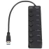 מפצל USB USB 3.0 7-Port Hub with On/Off Switches 54193-7P צבע שחור