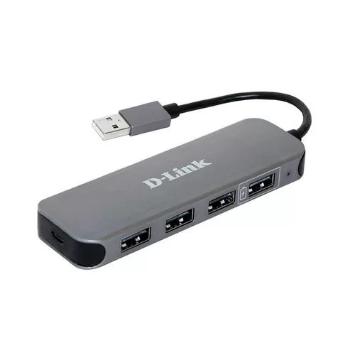 מפצל 4 יציאות USB2.0 כולל ספק כח D-Link DUB-H4/E1A