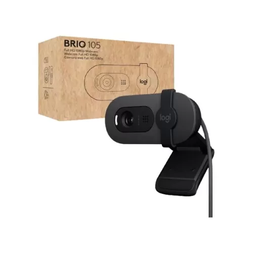 מצלמת רשת Logitech BRIO 105 FHD Biult in Mic Auto Brightness 960-001579 צבע שחור מצלמת רשת Logitech BRIO 105 FHD Biult in Mic Auto Brightness 960-001579 צבע שחור