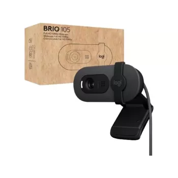 מצלמת רשת Logitech BRIO 105 FHD Biult in Mic Auto Brightness 960-001579 צבע שחור מצלמת רשת Logitech BRIO 105 FHD Biult in Mic Auto Brightness 960-001579 צבע שחור
