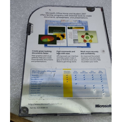 Оригинал лицензии в упаковке Microsoft Home and Student 2007 1PC.. Оригинал лицензии в упаковке Microsoft Home and Student 2007 1PC..