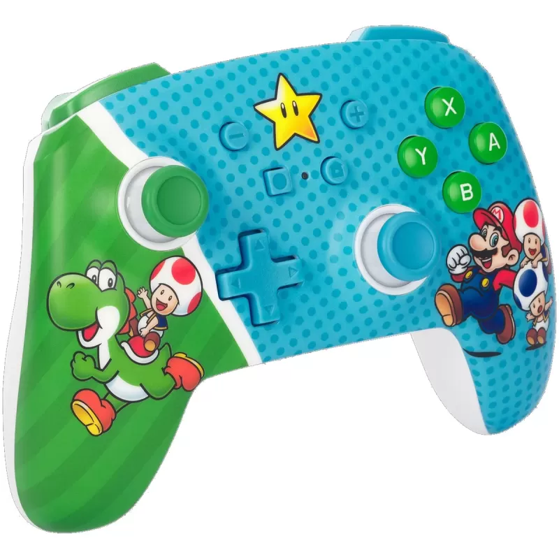 Wireless Gaming Controller PowerA Enhanced Wireless Controller for Nintendo Switch Super Star Friends NSGP0260-01 Color:blue, green Wireless Gaming Controller PowerA Enhanced Wireless Controller for Nintendo Switch Super Star Friends NSGP0260-01 Color:blue, green