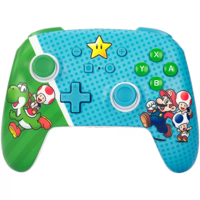 Wireless Gaming Controller PowerA Enhanced Wireless Controller for Nintendo Switch Super Star Friends NSGP0260-01 Color:blue, green Wireless Gaming Controller PowerA Enhanced Wireless Controller for Nintendo Switch Super Star Friends NSGP0260-01 Color:blue, green
