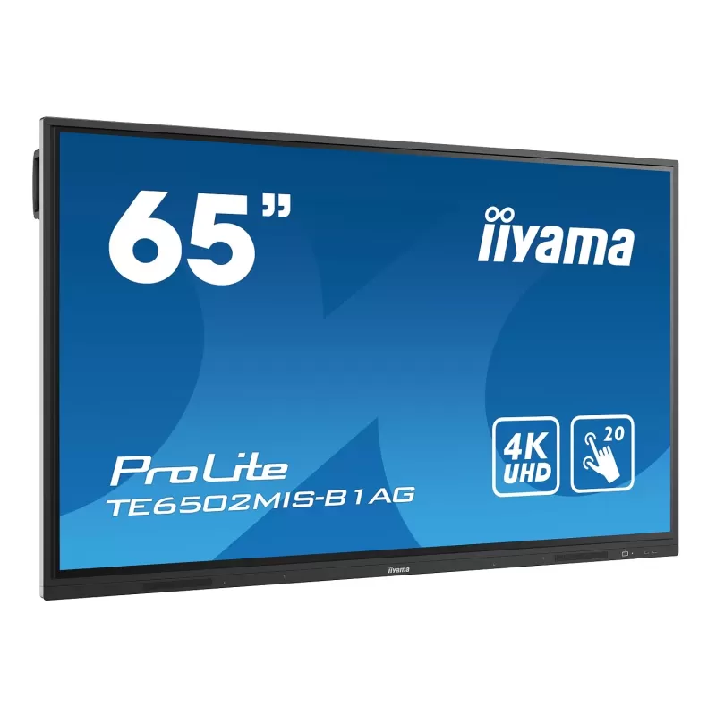 65" ProLite VA 20pt Touch 4K Interactive Touch Screen IIYAMA TE6502MIS-B1AG 65" 60Hz TOUCH 4K, UHD VA Color:black