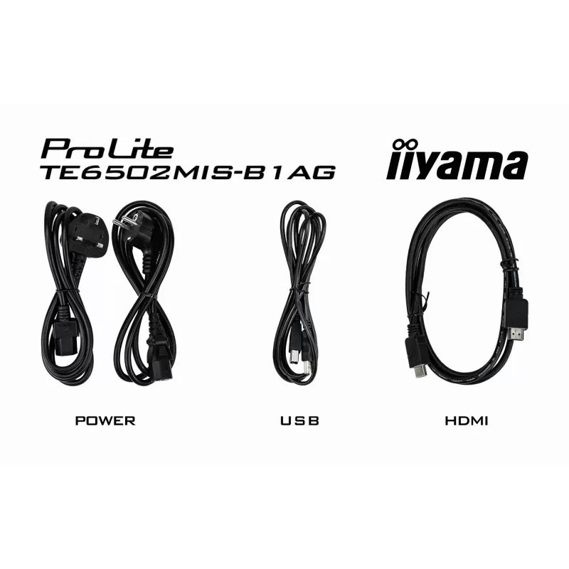 65" ProLite VA 20pt Touch 4K Interactive Touch Screen IIYAMA TE6502MIS-B1AG 65" 60Hz TOUCH 4K, UHD VA Color:black