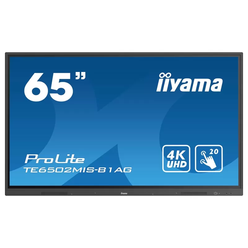 65" ProLite VA 20pt Touch 4K Interactive Touch Screen IIYAMA TE6502MIS-B1AG 65" 60Hz TOUCH 4K, UHD VA Color:black