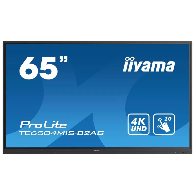 מסך מגע אינטראקטיבי בגודל 65 אינצ' 65" ProLite IPS 20pt Touch 4K Interactive IIYAMA TE6504MIS-B2AG 65" 60Hz TOUCH 4K, UHD IPS צבע שחור