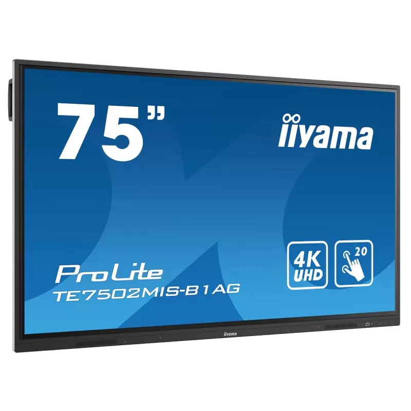 75" ProLite VA 20pt Touch 4K Interactive Touch Screen IIYAMA TE7502MIS-B1AG 75" 60Hz TOUCH 4K, UHD VA Color:black