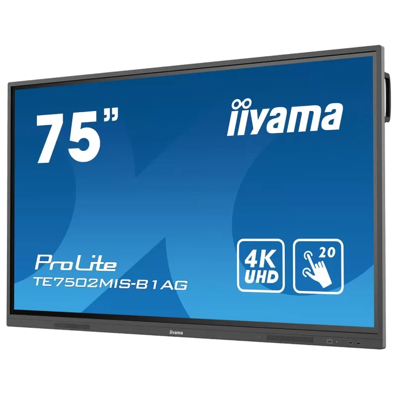 75" ProLite VA 20pt Touch 4K Interactive Touch Screen IIYAMA TE7502MIS-B1AG 75" 60Hz TOUCH 4K, UHD VA Color:black