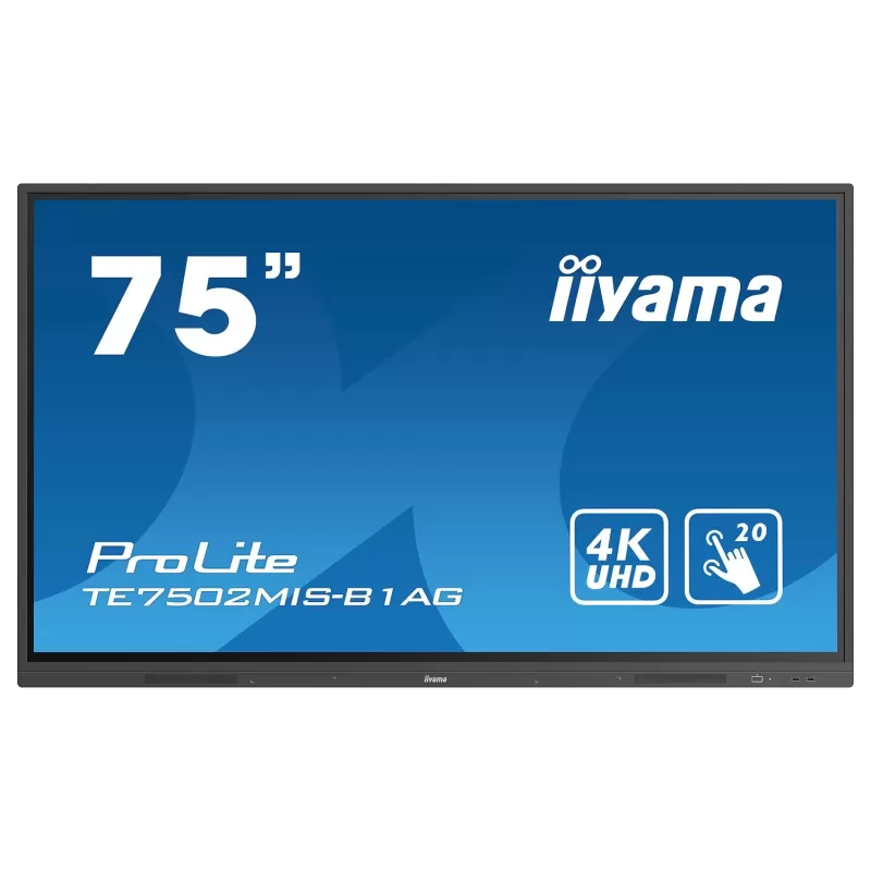 75" ProLite VA 20pt Touch 4K Interactive Touch Screen IIYAMA TE7502MIS-B1AG 75" 60Hz TOUCH 4K, UHD VA Color:black