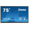 75" ProLite IPS 20pt Touch 4K Interactive Touch Screen IIYAMA TE7504MIS-B2AG 75" 60Hz TOUCH 4K, UHD IPS Color:black