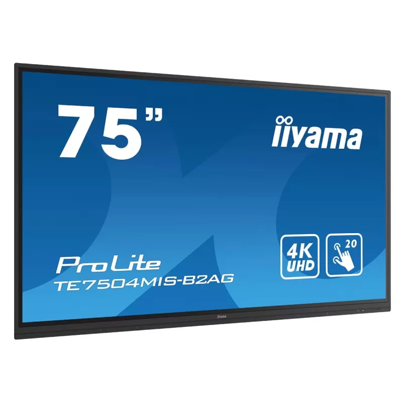 75" ProLite IPS 20pt Touch 4K Interactive Touch Screen IIYAMA TE7504MIS-B2AG 75" 60Hz TOUCH 4K, UHD IPS Color:black