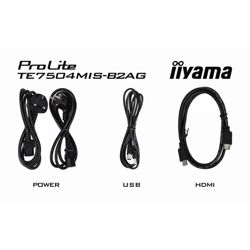 75" ProLite IPS 20pt Touch 4K Interactive Touch Screen IIYAMA TE7504MIS-B2AG 75" 60Hz TOUCH 4K, UHD IPS Color:black