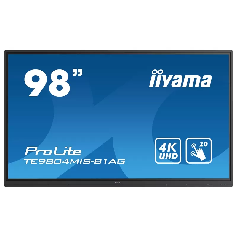 98" ProLite IPS 20pt сенсорный экран 4K интерактивный IIYAMA TE9804MIS-B1AG 98" 60Hz TOUCH 4K, UHD IPS Цвет:чёрный