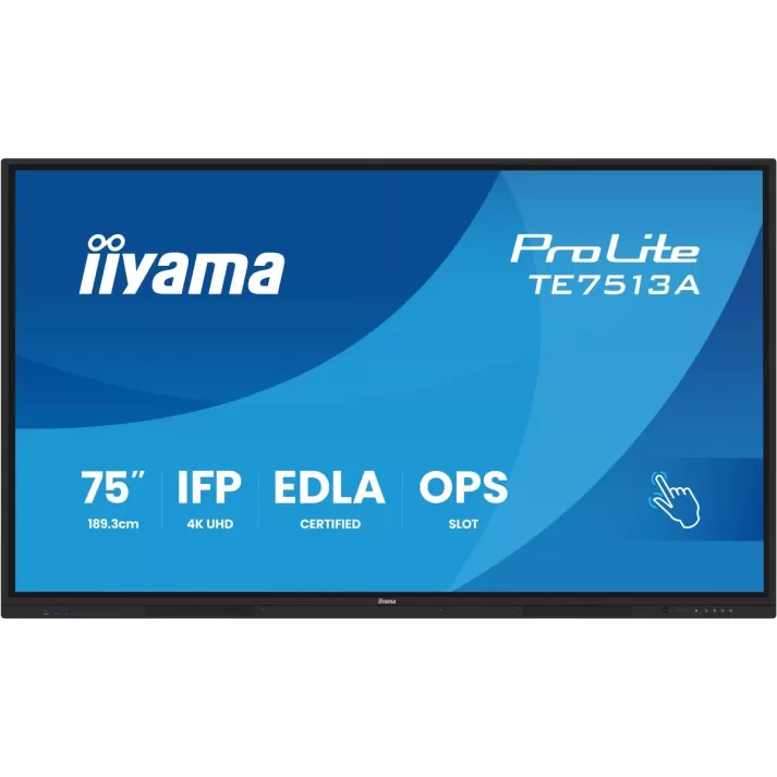 מסך מגע IIYAMA ProLite 75" IPS 4K PureTouch-IR+ 40pt Touch