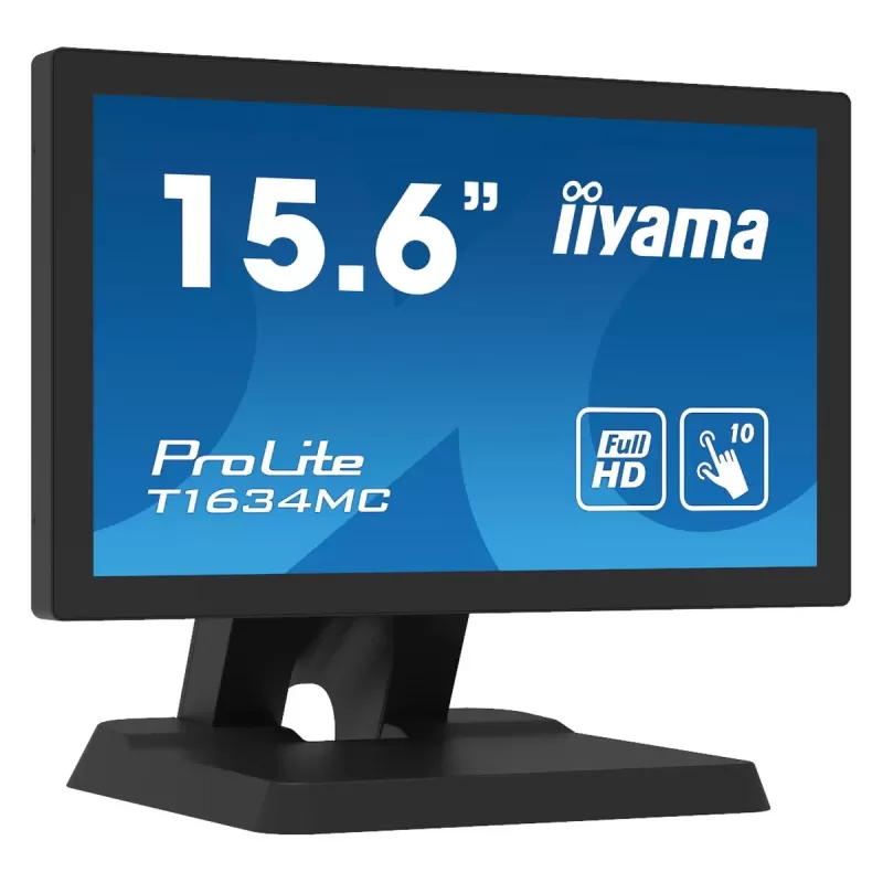 מסך מגע IIYAMA T1634MC-B8X 15.6" ProLite TN 10pt Touch IP65 60Hz TOUCH FHD IPS צבע שחור