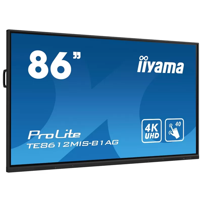 86" ProLite IPS 40pt Touch 4K Interactive Touch Screen IIYAMA TE8612MIS-B1AG 86" 60Hz TOUCH 4K, UHD IPS Color:black