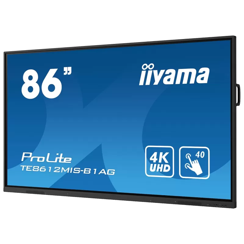 86" ProLite IPS 40pt Touch 4K Interactive Touch Screen IIYAMA TE8612MIS-B1AG 86" 60Hz TOUCH 4K, UHD IPS Color:black