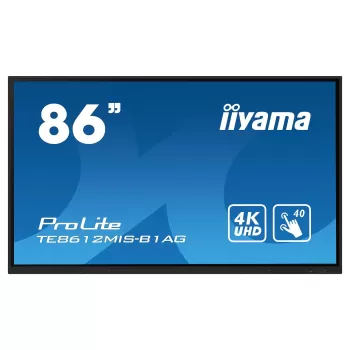 86" ProLite IPS 40pt Touch 4K Interactive Touch Screen IIYAMA TE8612MIS-B1AG 86" 60Hz TOUCH 4K, UHD IPS Color:black